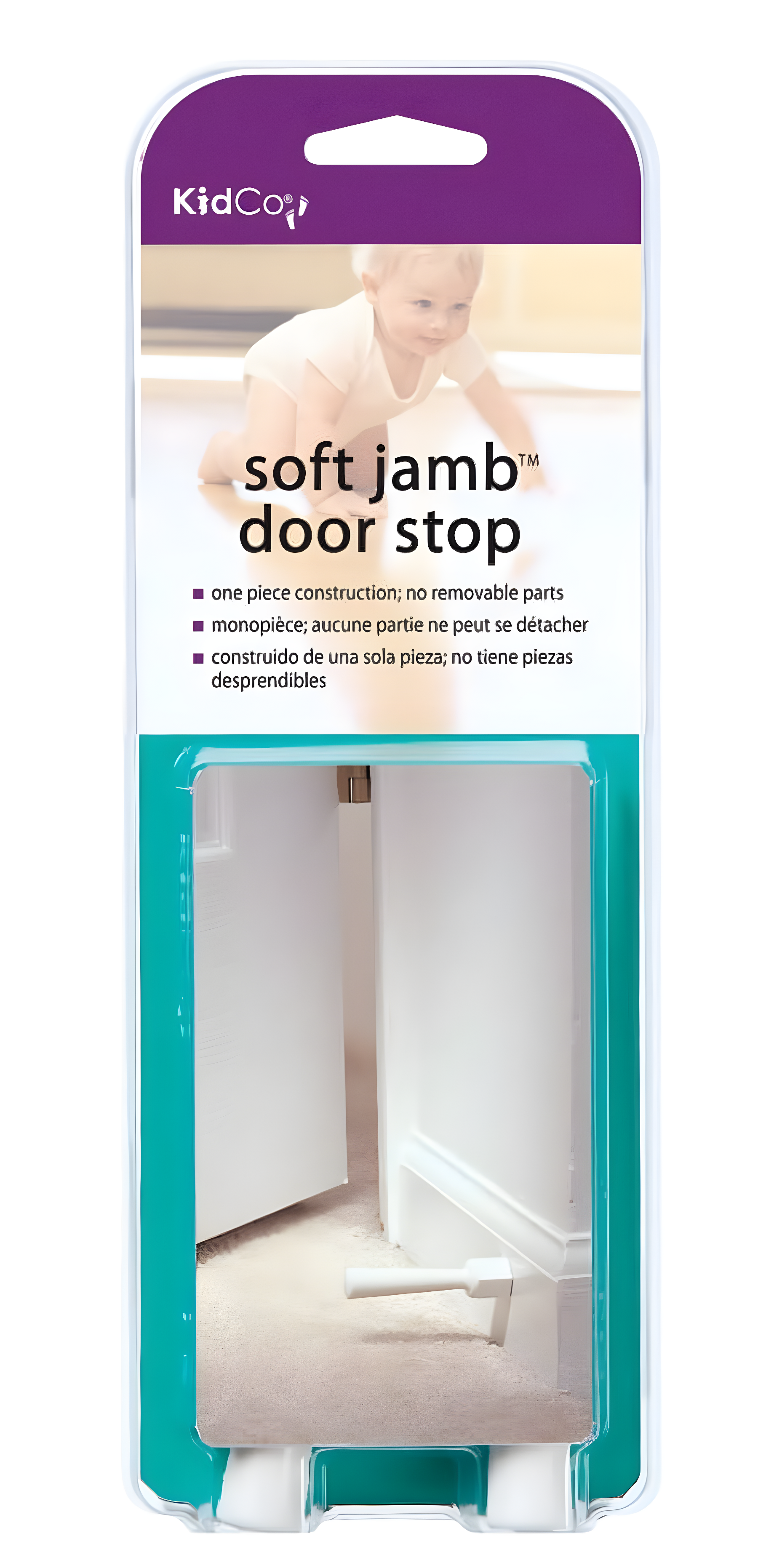 KidCo Child Safety Soft Jamb Door Stop for Child Safety, White