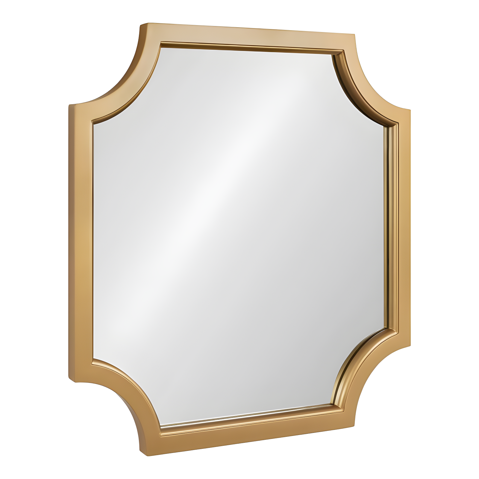 Kate & Laurel All Things Decor 24"x24" Hogan Framed Scallop Wall Mirror Gold: Modern Square No Assembly Required