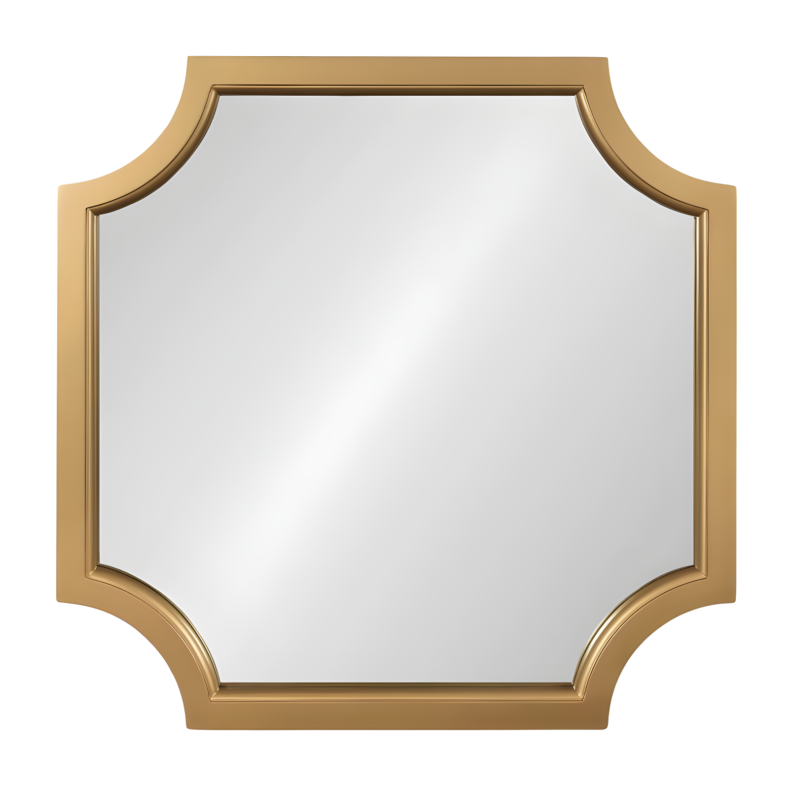 Kate & Laurel All Things Decor 24"x24" Hogan Framed Scallop Wall Mirror Gold: Modern Square No Assembly Required
