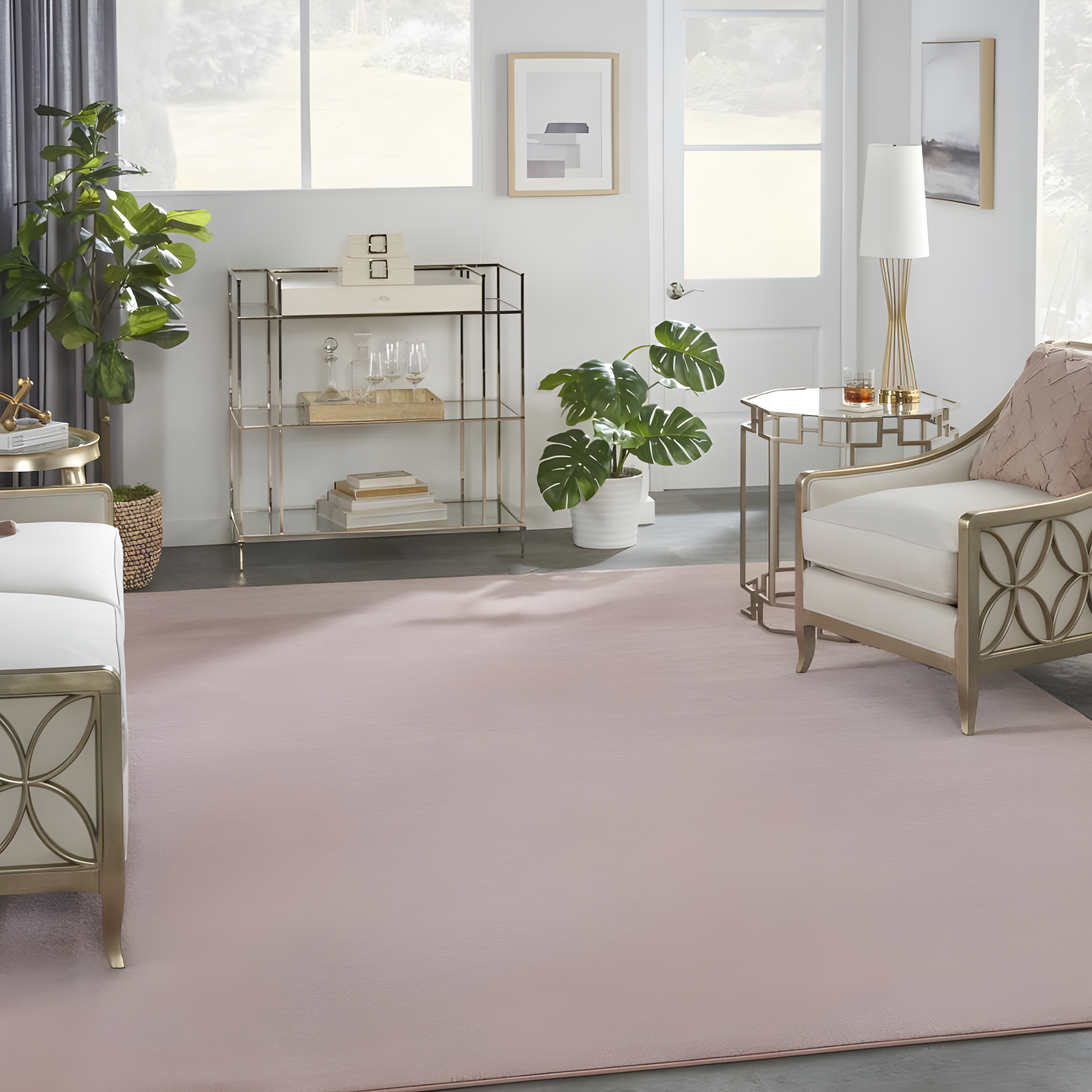Nourison Essentials Easy Care Indoor Outdoor Area Rug - Pink 10' x 14'