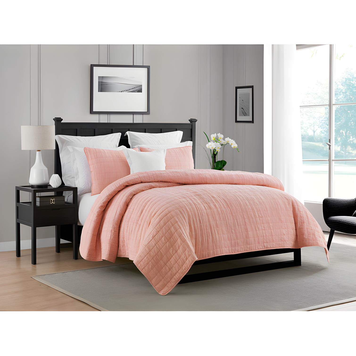 Swift Home Ultra Soft Crinkle Washed Microfiber 3-Piece Quilt Set