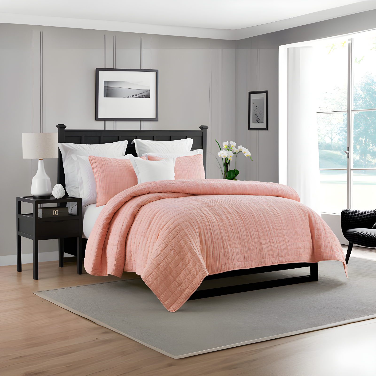 Swift Home Ultra Soft Crinkle Washed Microfiber 3-Piece Quilt Set
