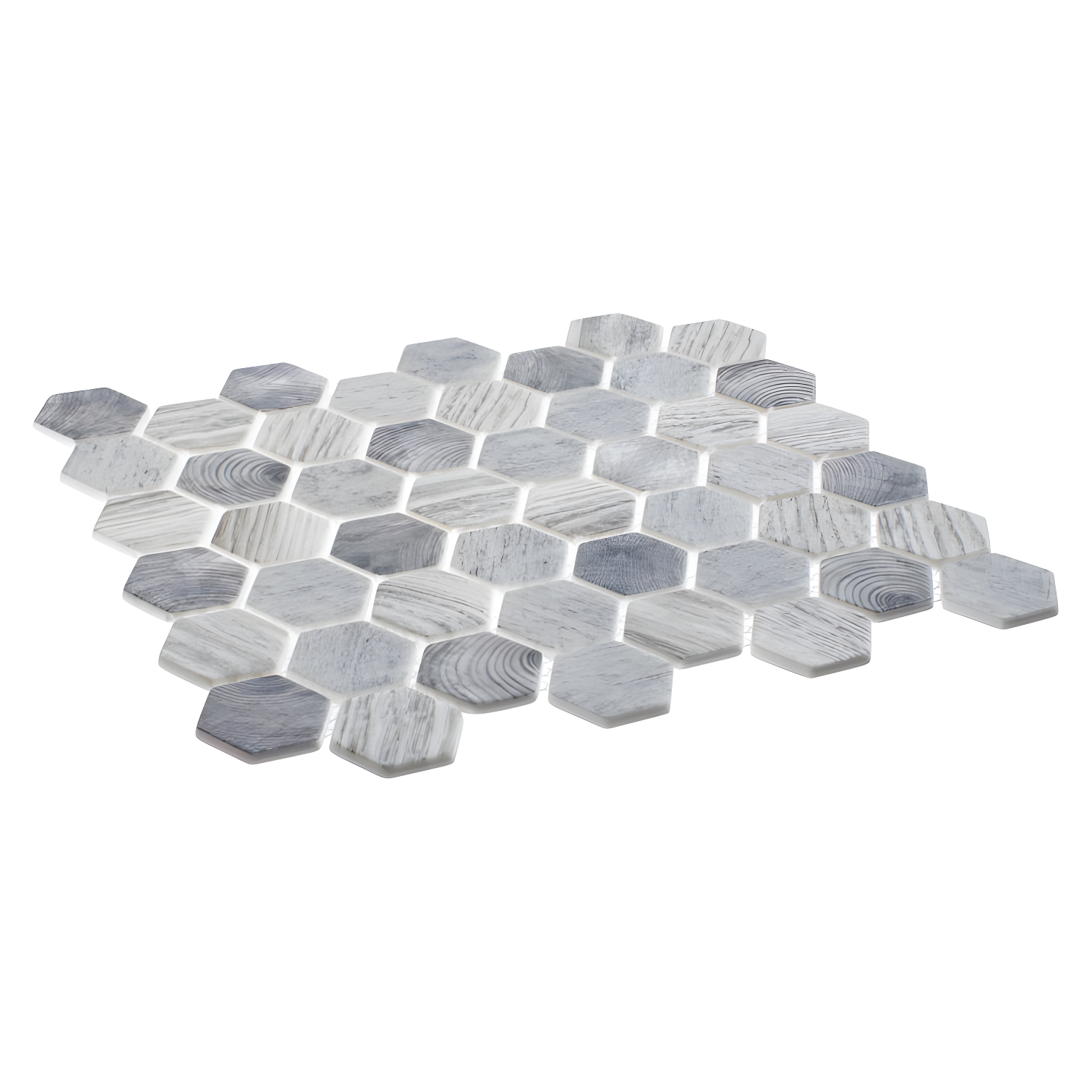 Terrain 2'' Hex Glass Mosaic Kitchen Backsplash, Bathroom, Shower, Wall and Floor Tile