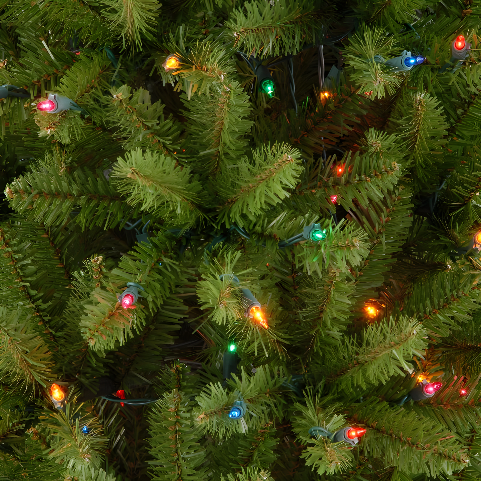 National Tree Company 6.5 ft Artificial Pre-Lit Slim Christmas Tree, Green, Kingswood Fir, Multicolor Lights, Includes Stand
