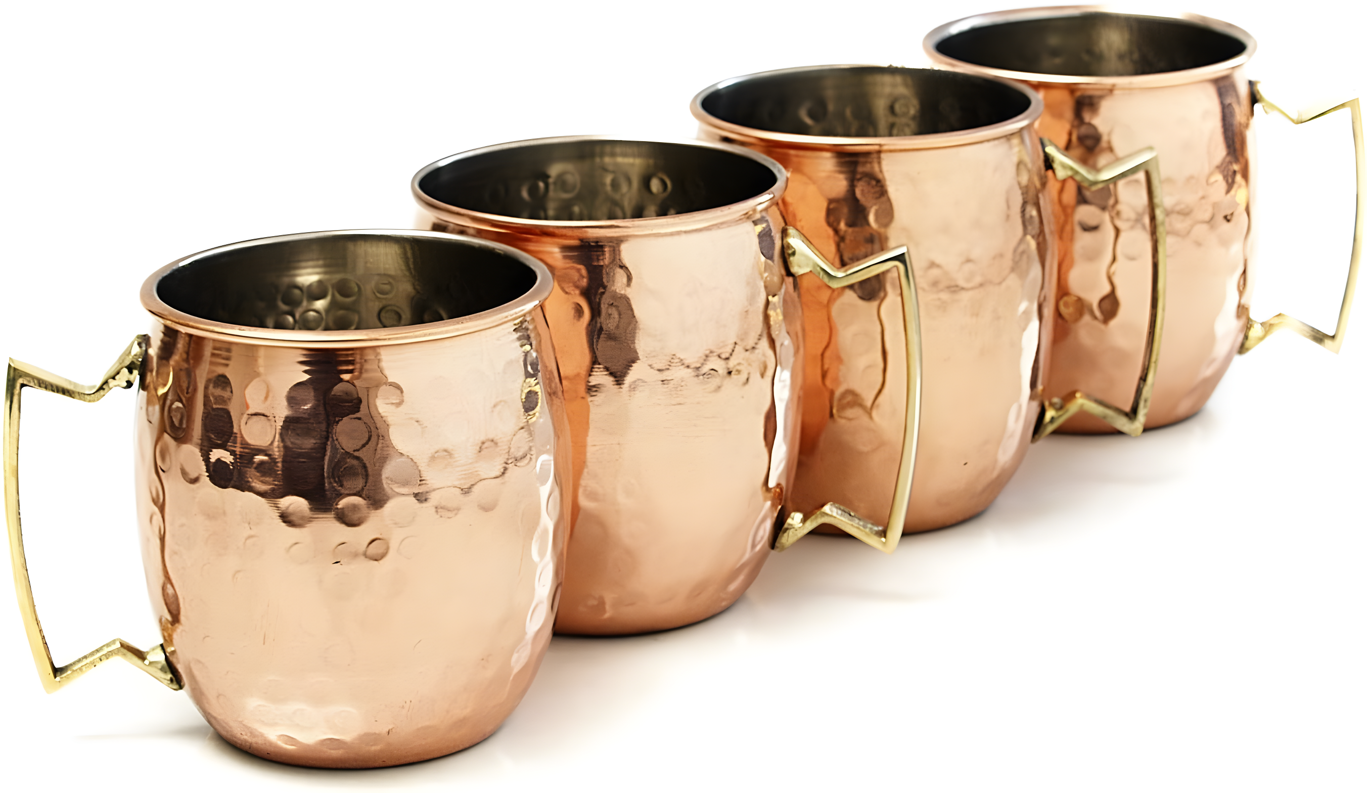 Maithil Art Handcrafted Hammered Moscow Mule Solid Copper Mug / Cup, 16 Ounce, Set of 4