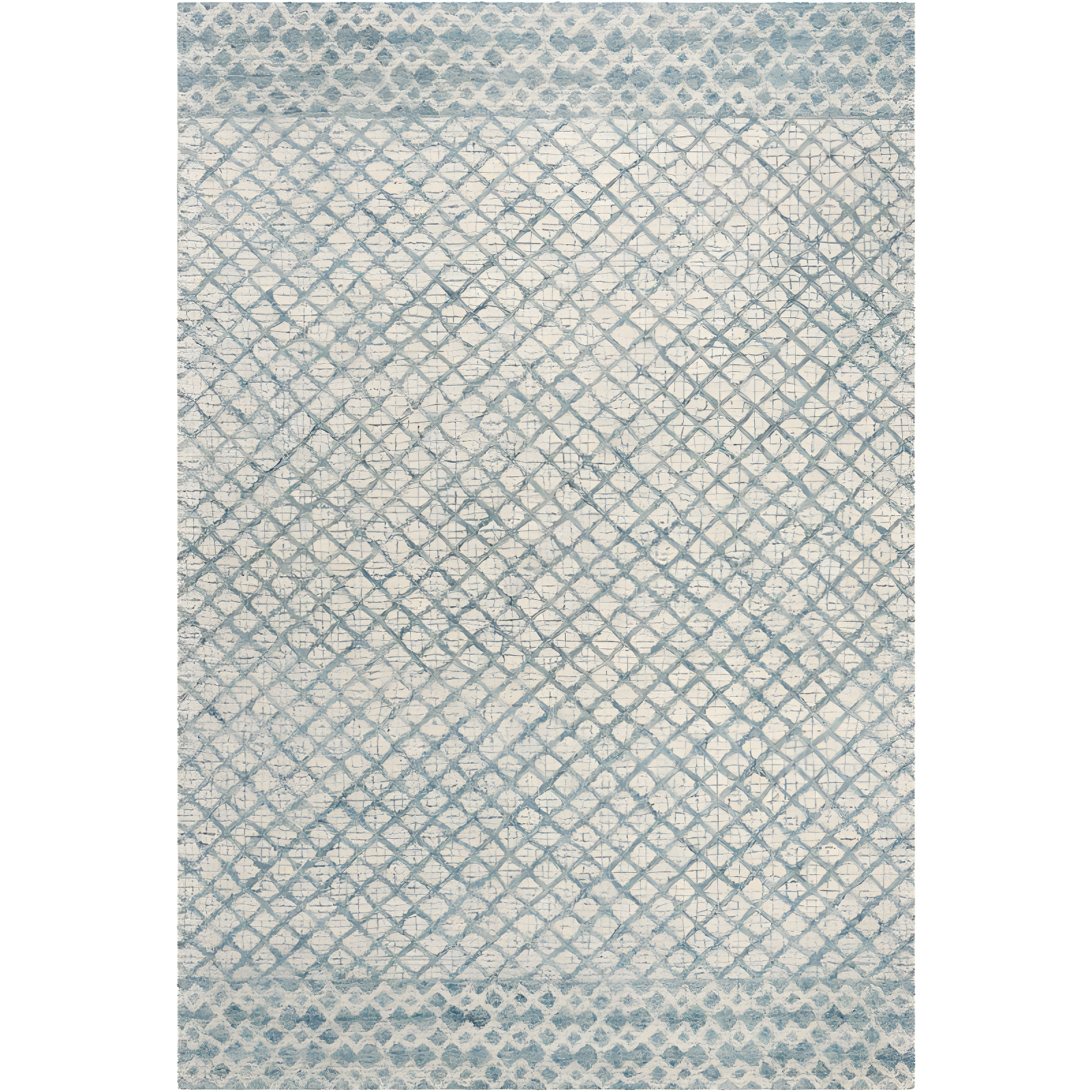 Abstract ABT203 Handmade Indoor Area Rug - Blue/Ivory - 6'x9' - Safavieh