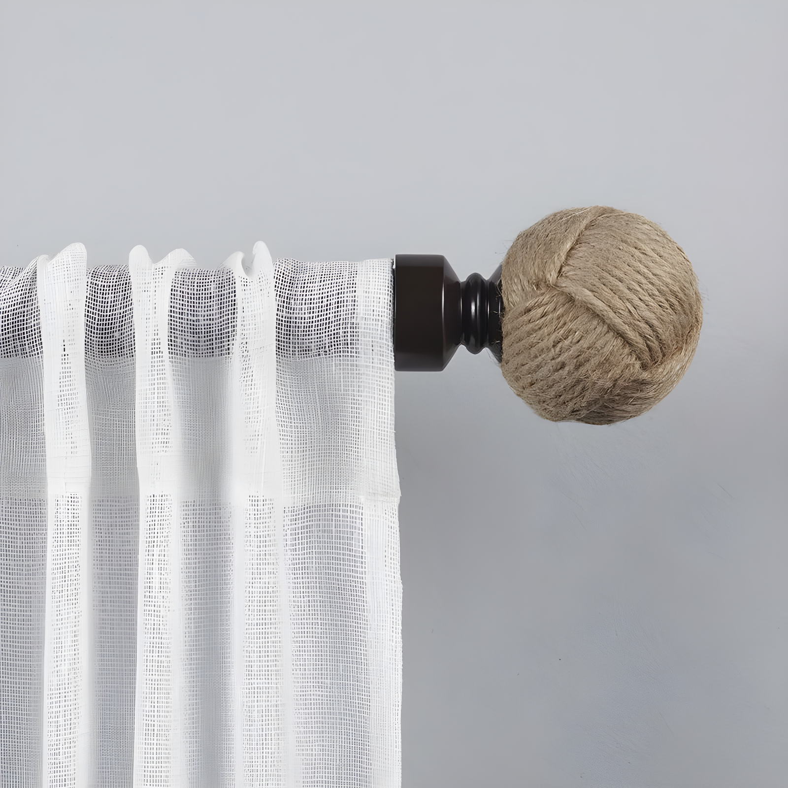 EXCLUSIVE HOME Rope Knot 1" Curtain Rod and Coordinating Finial Set, Matte Bronze, Adjustable 66"-120"