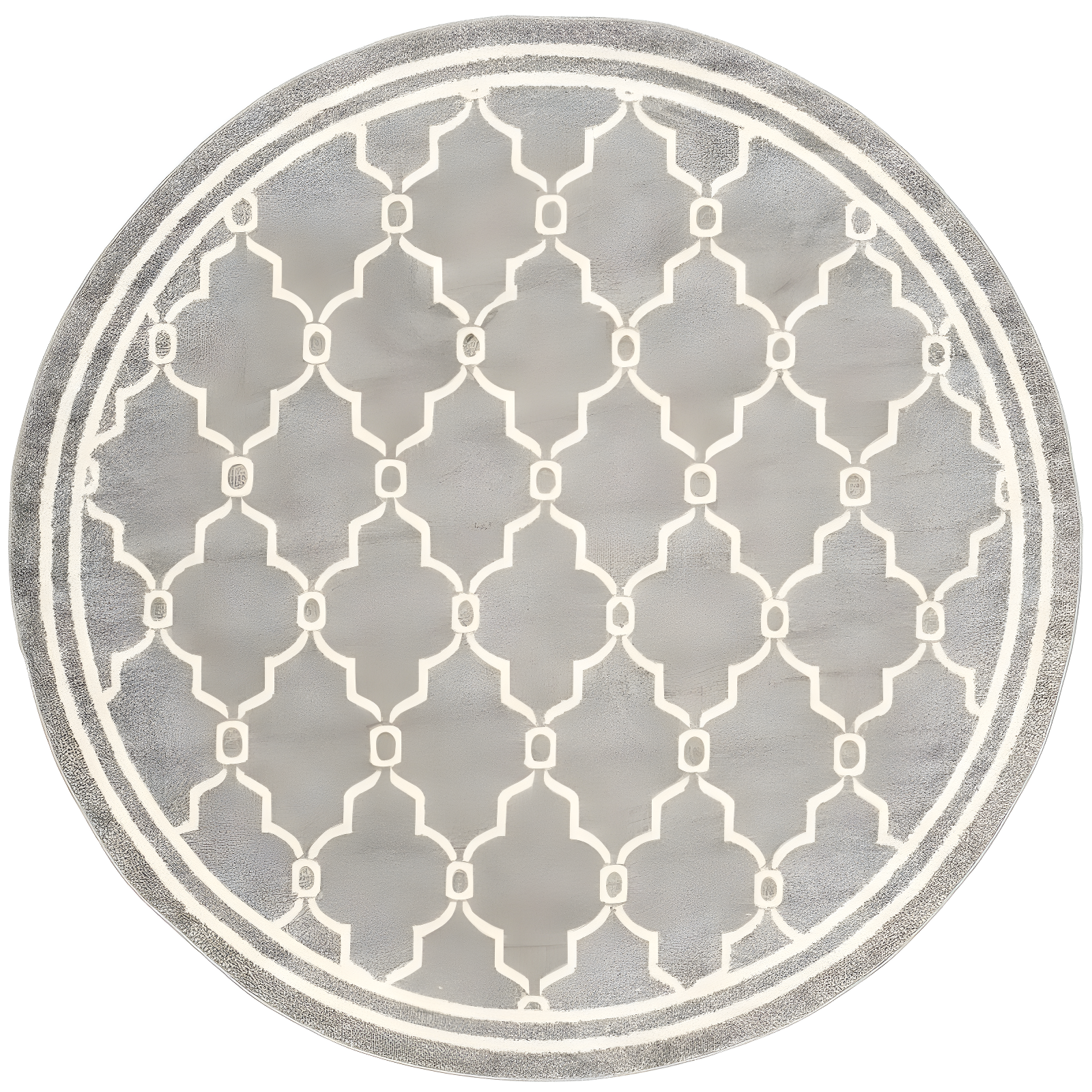 Amherst AMT414 Power Loomed Area Rug - Dark Grey/Beige - 7' Round - Safavieh.