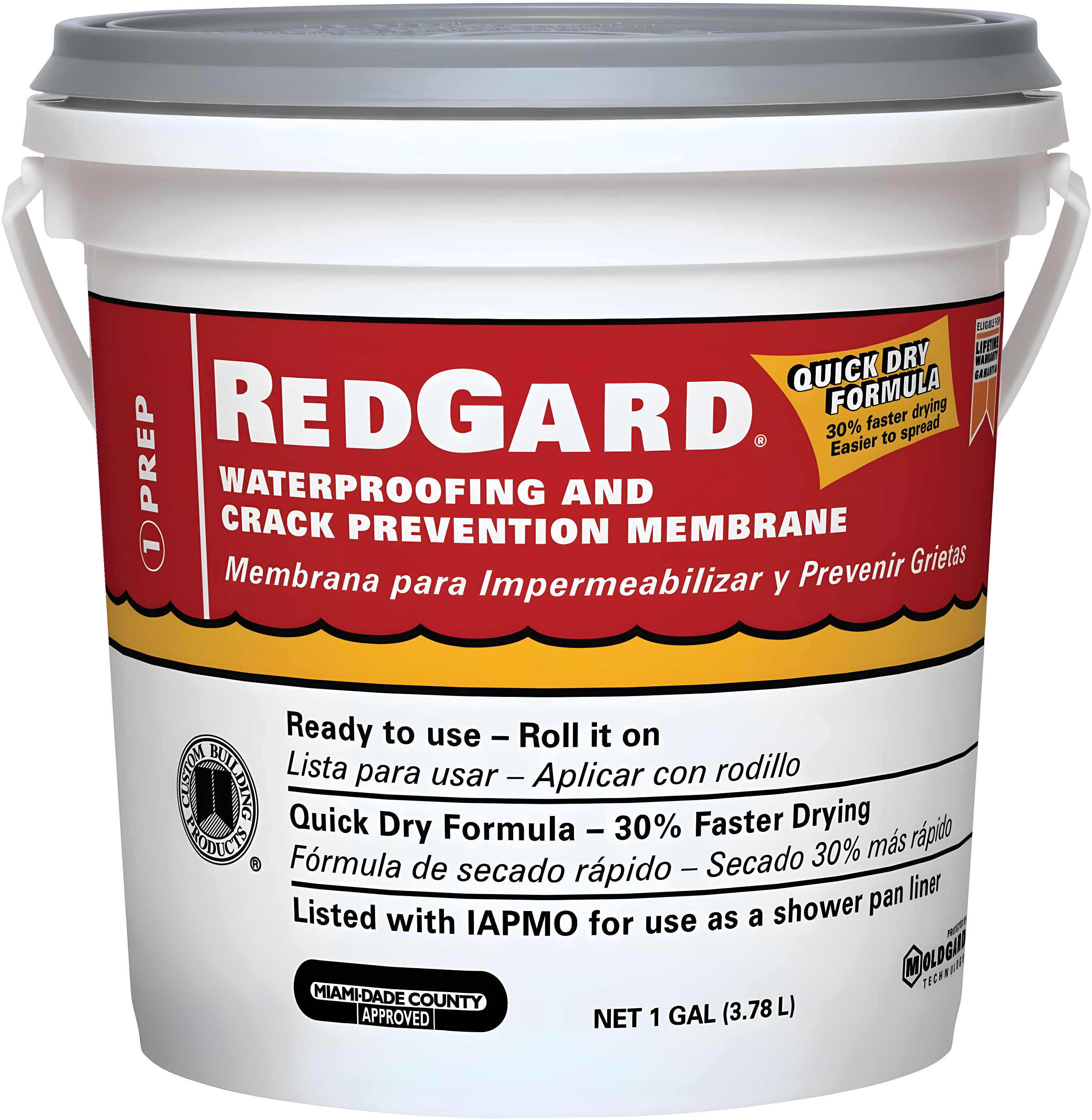 Custom Building Products LQWAF1-2 Pink Waterproofing and Crack Prevention Paint, 1 gal