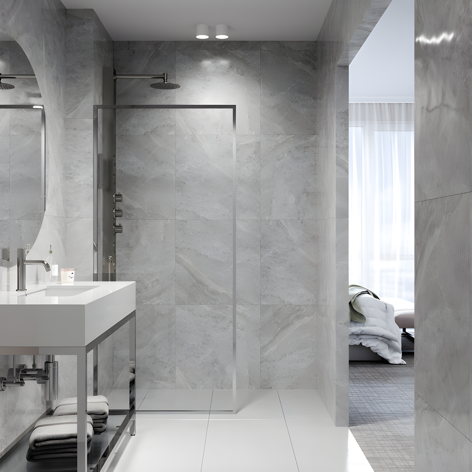 Meridian 34" W x 74" H Fixed Framed Shower Screen with 3/8" Glass