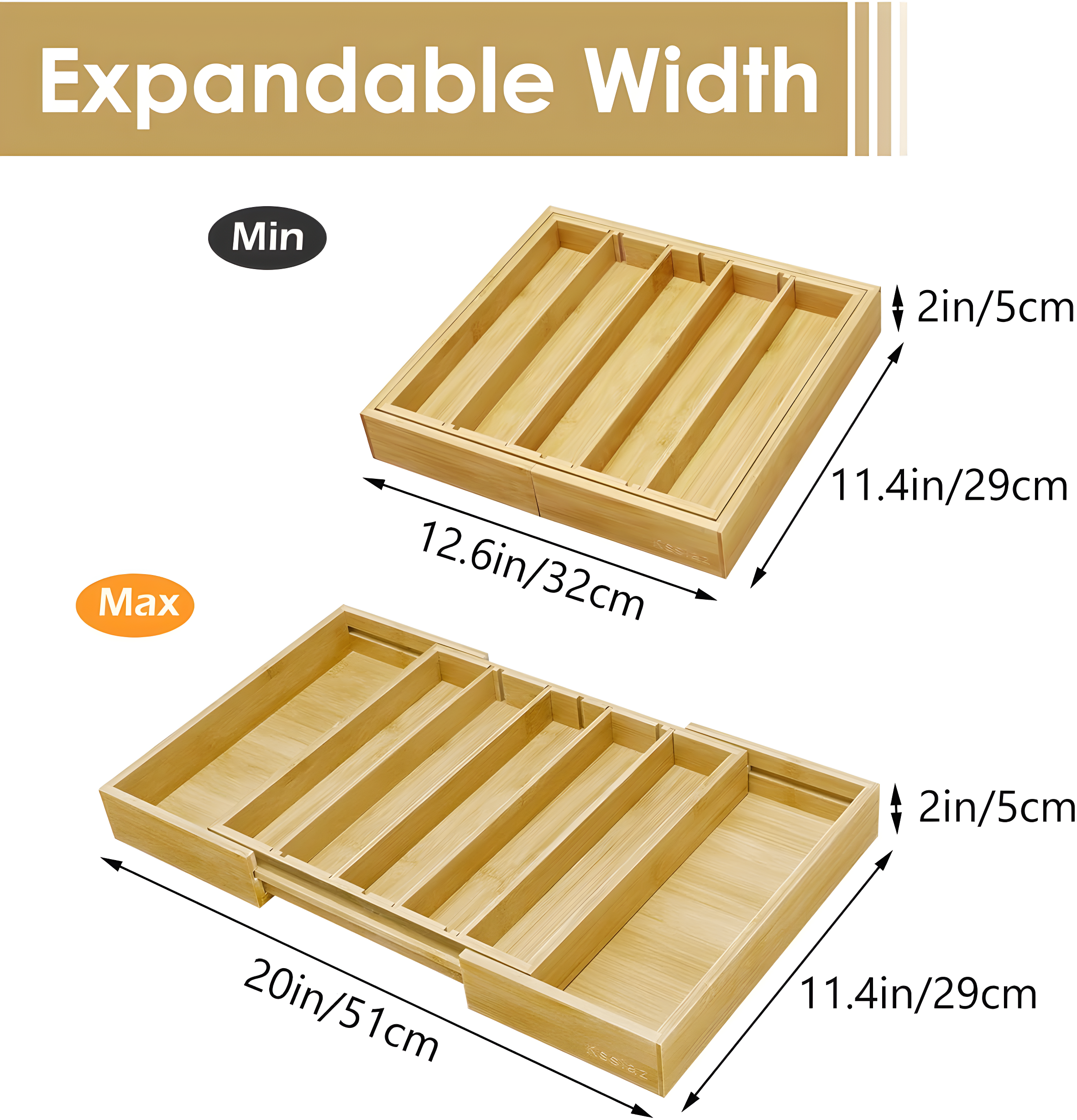 Coffee Pod Holder Drawer, Bamboo K Cup Holder Compatible with Nespresso Vertuo Capsules, 25-45 K Cup Drawer Organizer for Coffee Station Home Office and Kitchen (Bamboo)