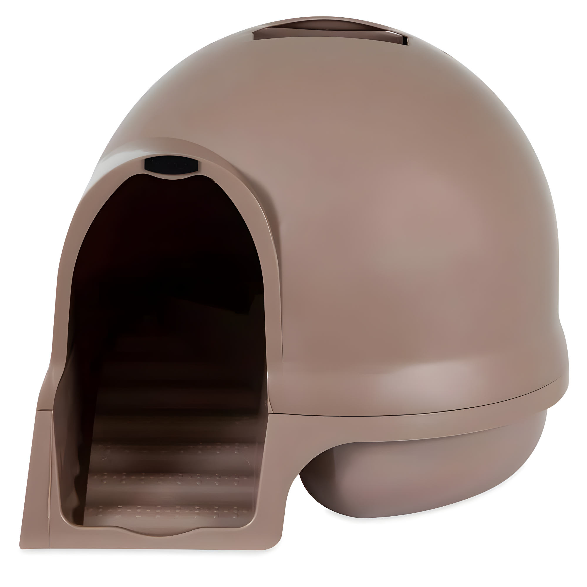 Petmate Booda Dome Clean Step Plastic Enclosed Cat Litter Box with Steps, 95 % Recycled, Titanium