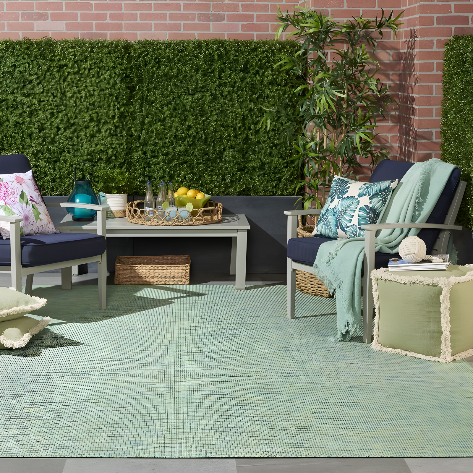 Nourison Positano POS01 Indoor/outdoor Area Rug - Blue/Green 8' x 10'