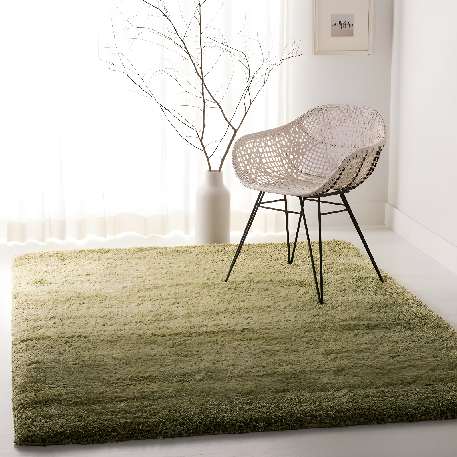 California Shag SG151 Power Loomed Indoor Accent Rug - Green - 4'x6' - Safavieh