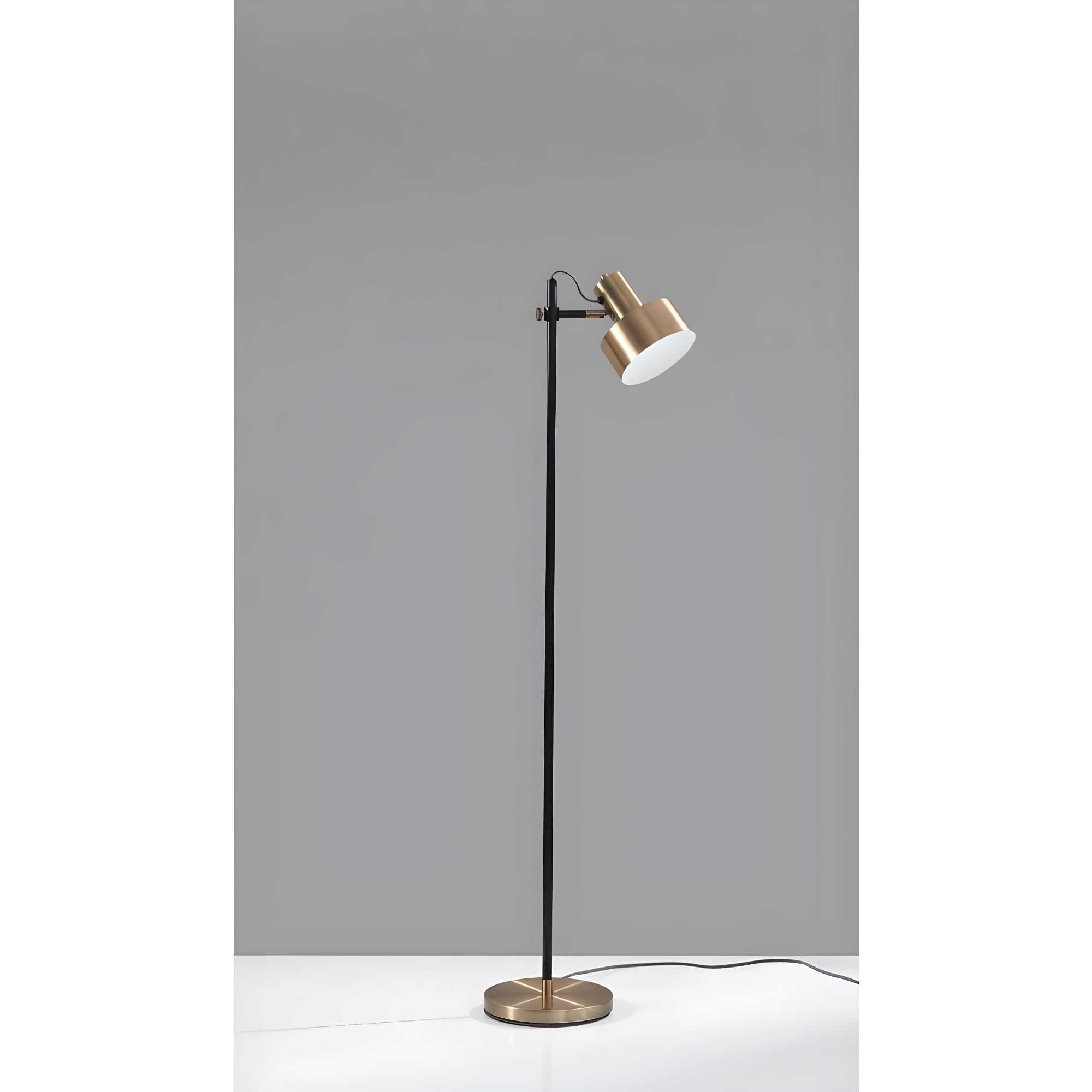 ZeaZu 56.5'' Matte Black LED Swing Arm Floor Lamp