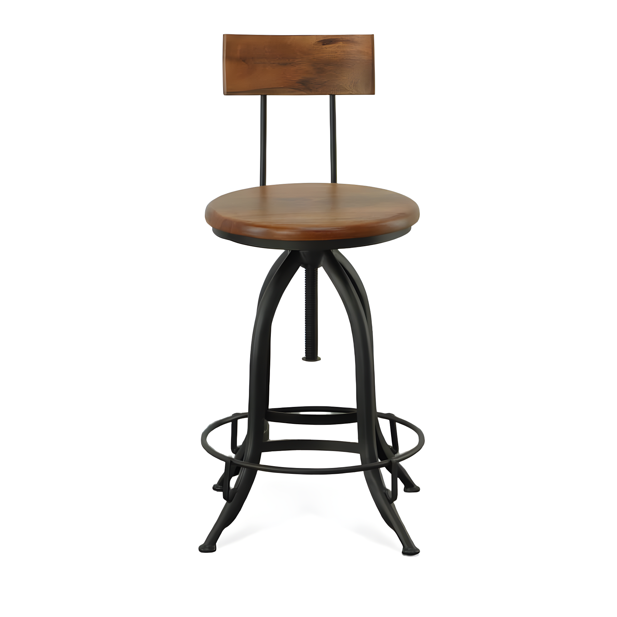 Carolina Classics Ryder Adjustable Bar Stool in Chestnut and Black