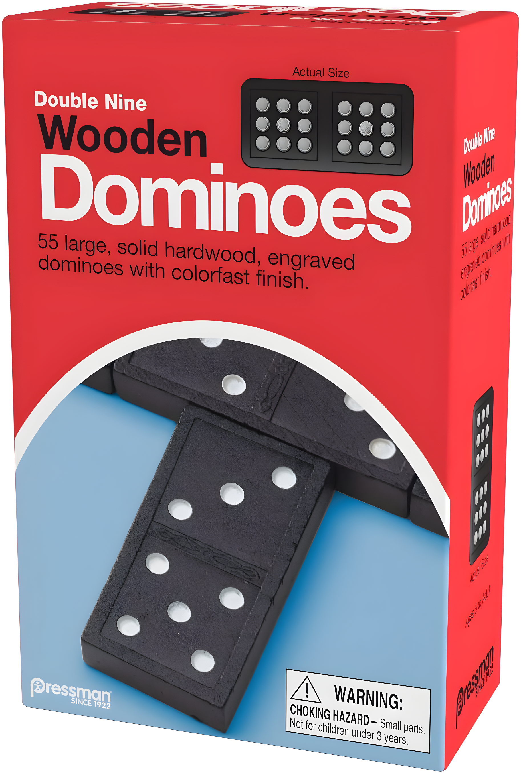 Double Nine Multicolored Wooden Dominoes Set for Kids