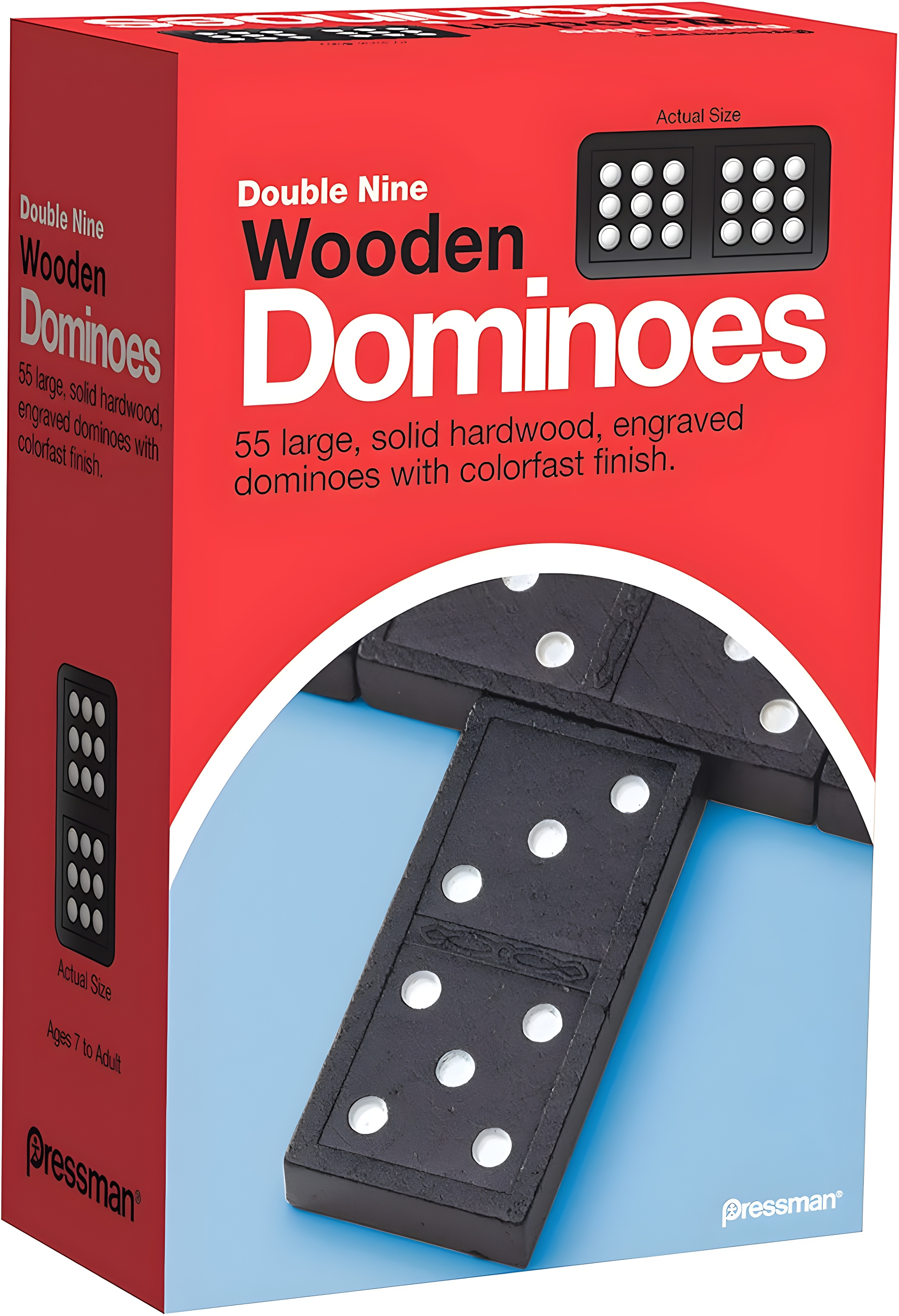 Double Nine Multicolored Wooden Dominoes Set for Kids