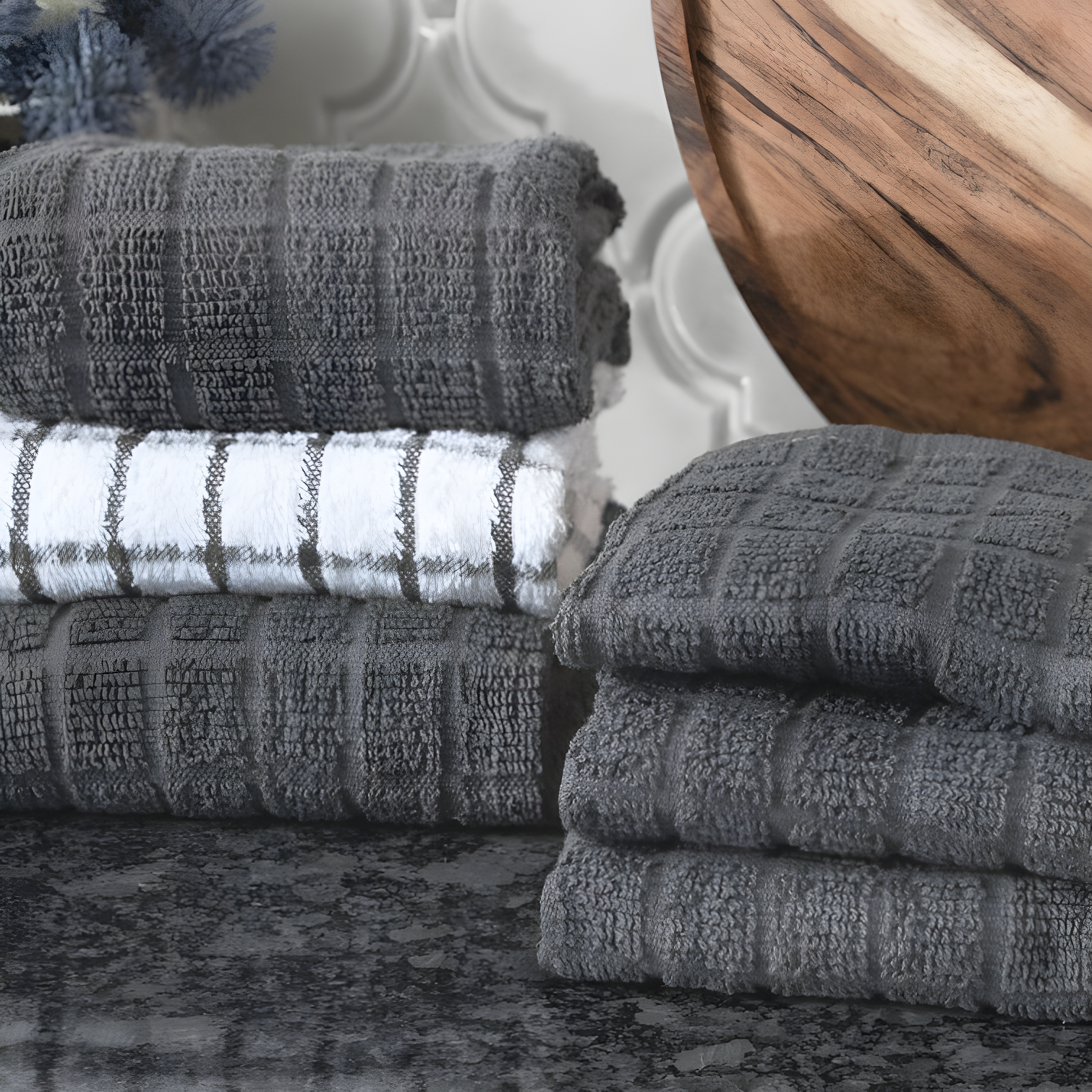 Cotton Plaid Kitchen Towel Linen Set