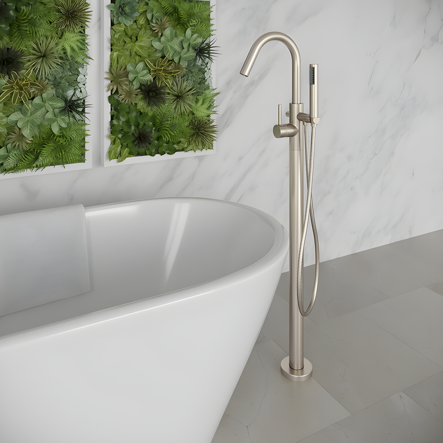 Single Handle Floor Mounted Freestanding Tub Filler Trim