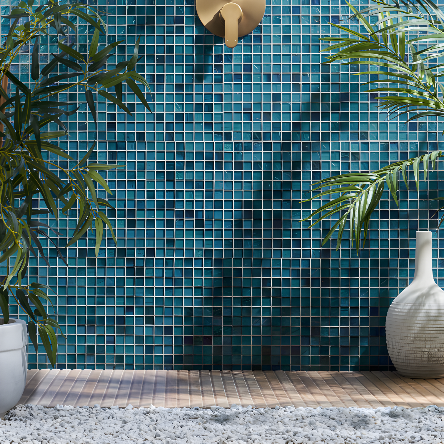 Speckle 11.73" x 11.73" Iridescent 1" Squares Glass Mosaic Wall Tile (0.95 Sq. Ft. / Sheet)