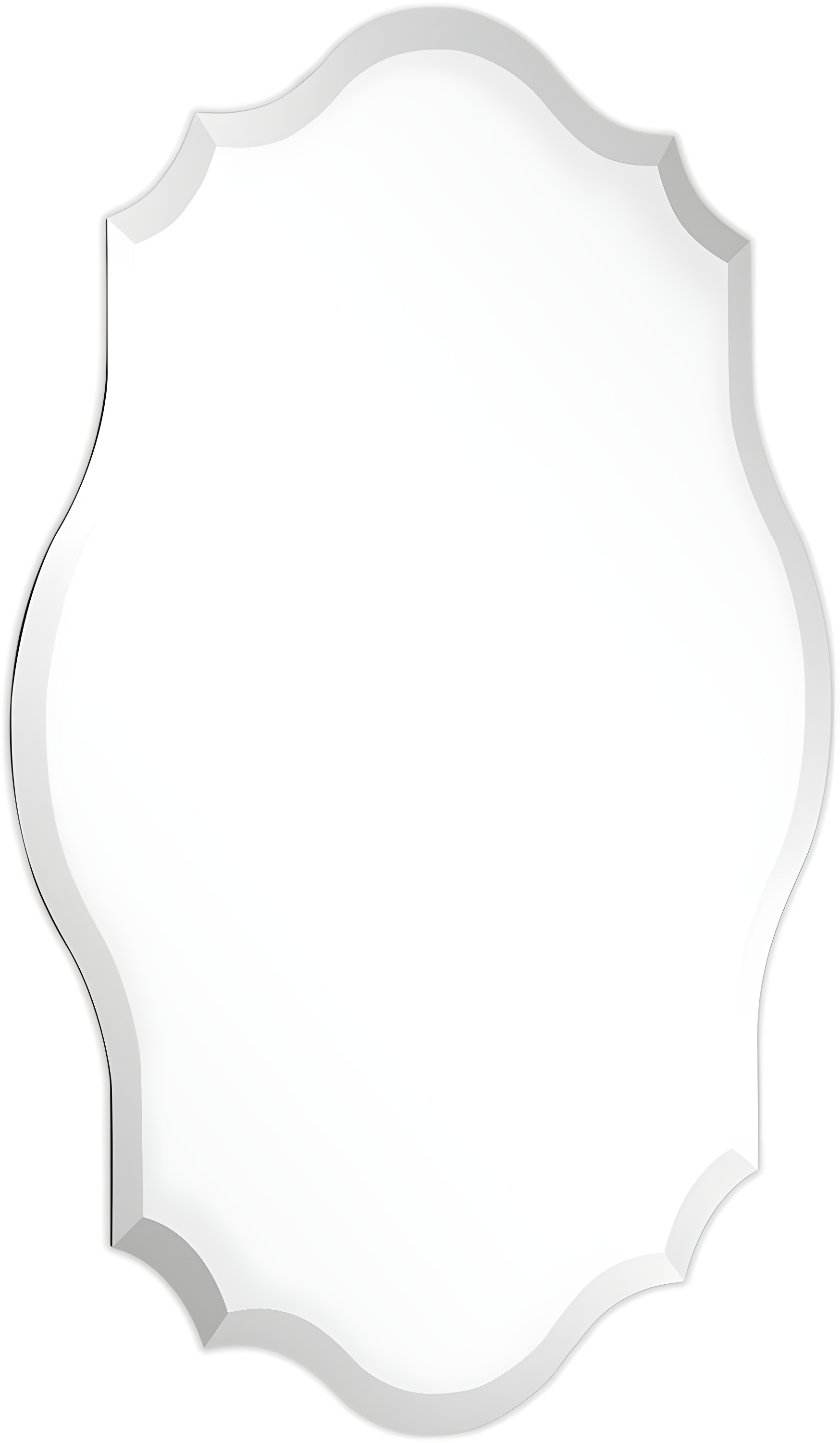 Empire Art Direct  Frameless Beveled Oblong Scalloped Wall Mirror, 24 in. x 32 in.