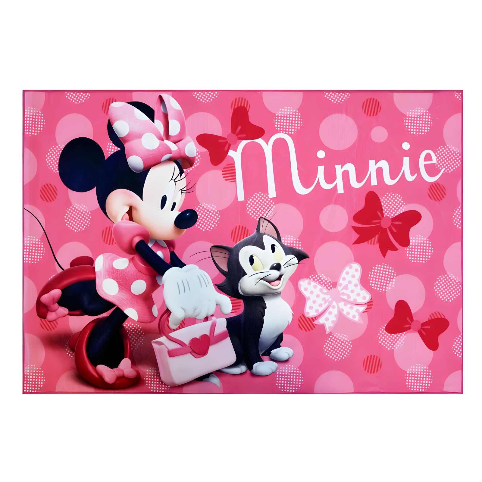 Licensed Disney Minnie Mouse Pink Ivory Polyester Youth Digital Printed Non-Slip Area Rug
