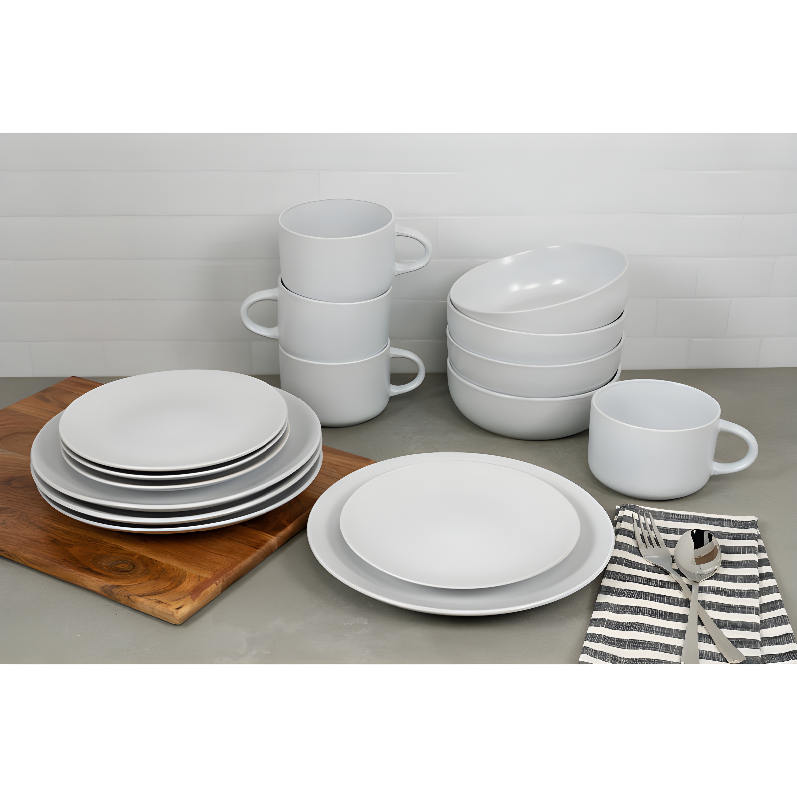 Wazee Matte 16 Piece Dinnerware Set, Service for 4