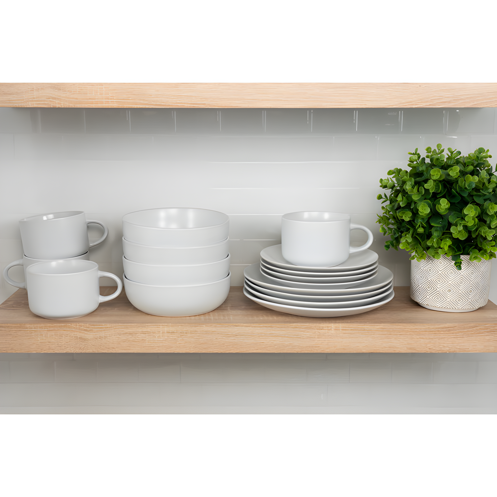 Wazee Matte 16 Piece Dinnerware Set, Service for 4