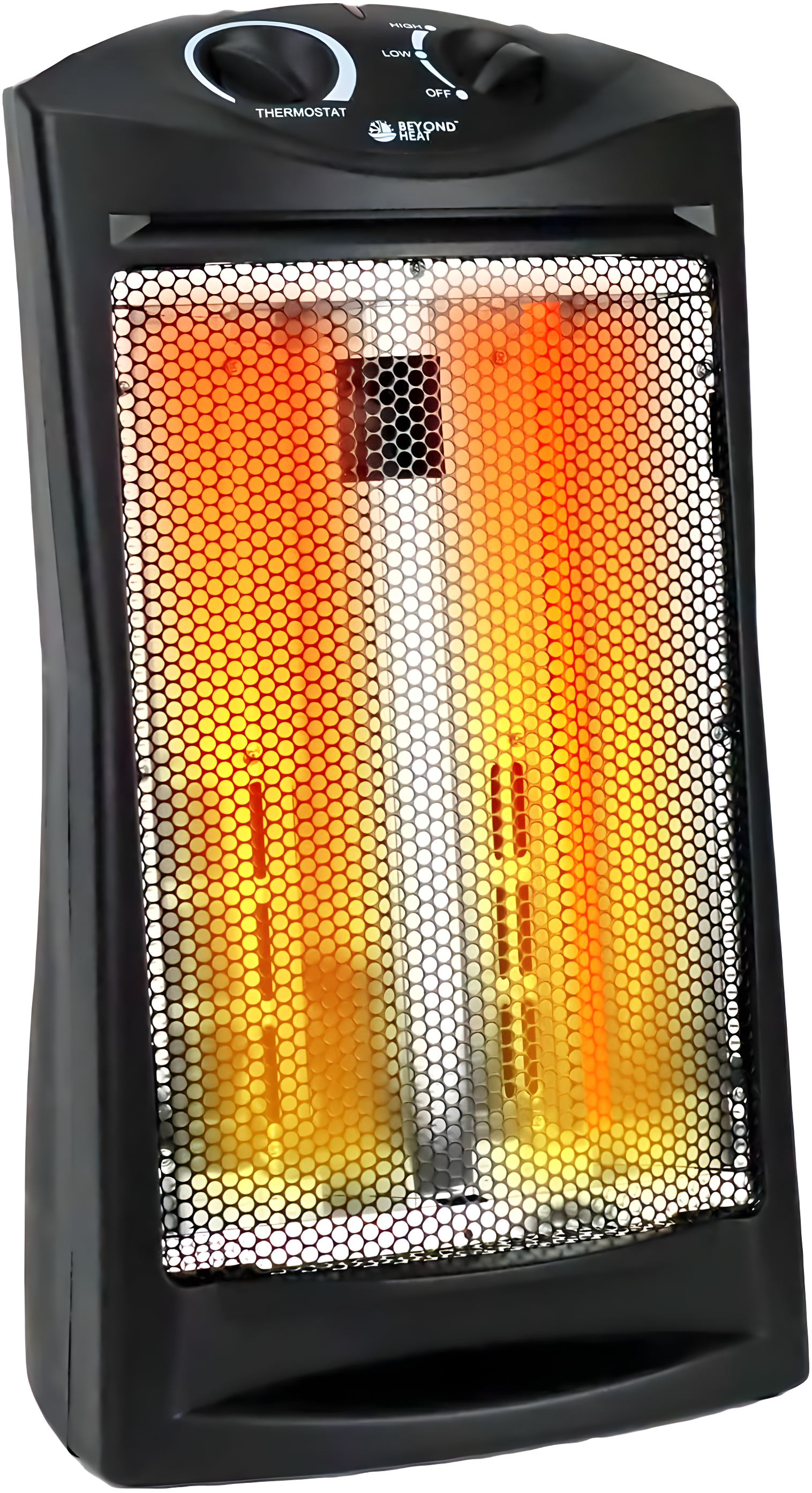 BEYOND HEAT 1500 Watt Electric Quartz Infrared Radiant Tower Heater, Portable Space Heater with Tip-Over and Overheat Protection, Quiet and Safe for Office Indoor Use Home Bedroom