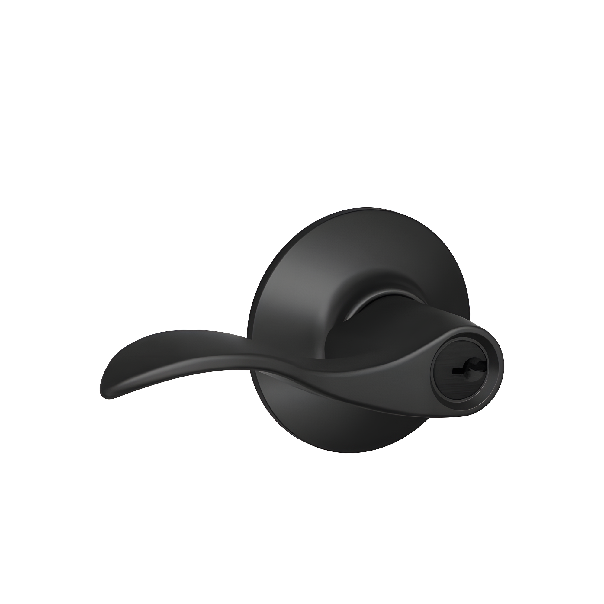 Schlage F51A ACC 622 Accent Door Lever, Keyed Entry Lock, Matte Black