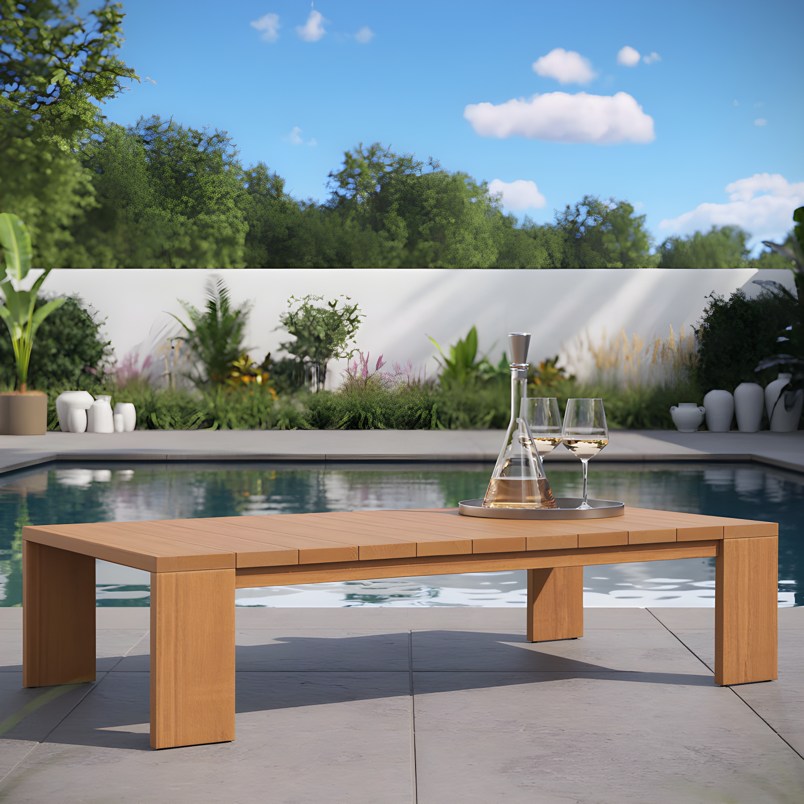 Modway Tahoe Outdoor Patio Acacia Wood Coffee Table In Natural