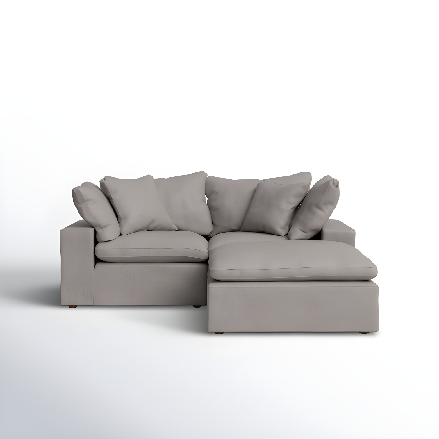 Chilton Nook Light Grey Tufted Modular Sectional with Ottoman