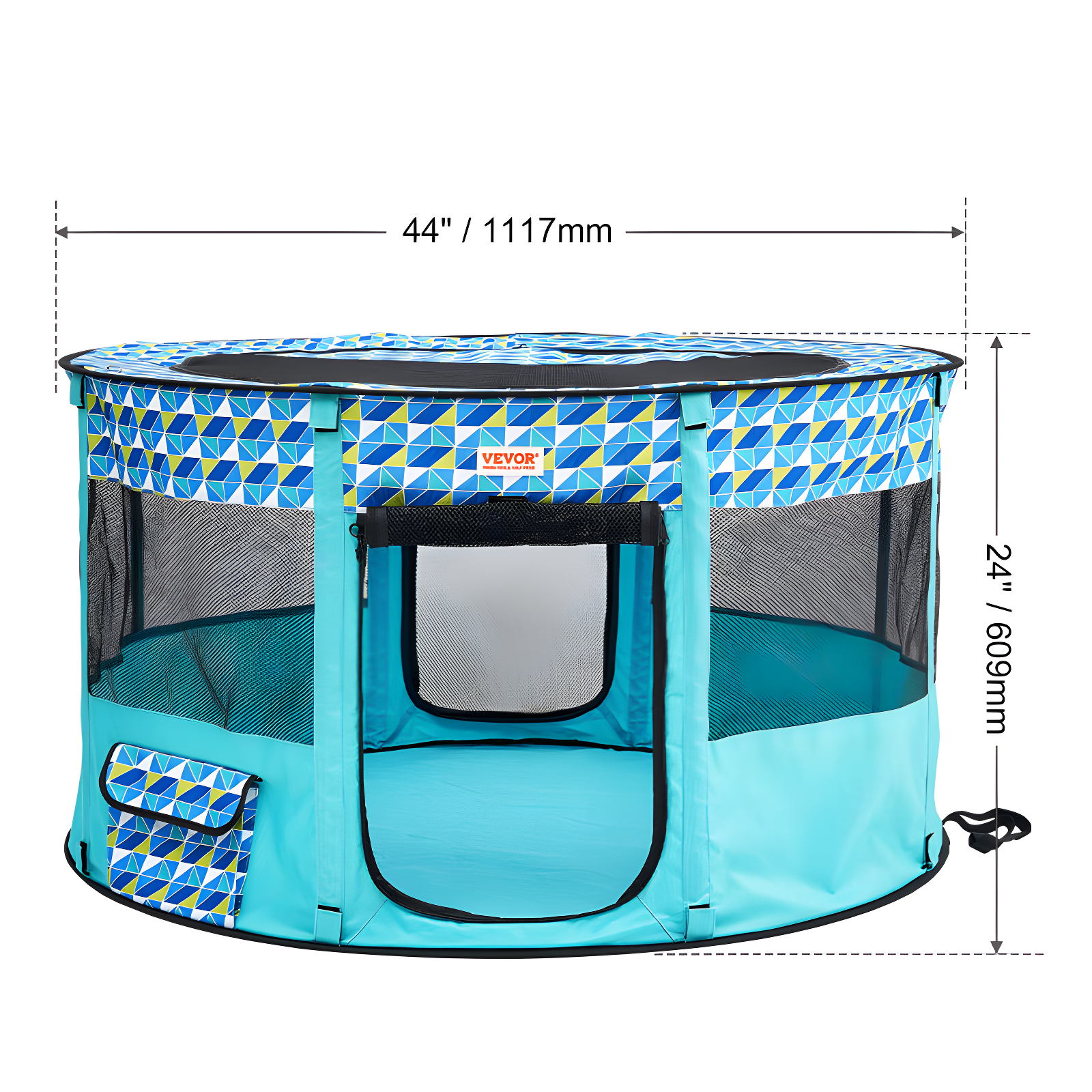 VEVOR 24'' H 4 Panel Fabric Exercise Pen With Door