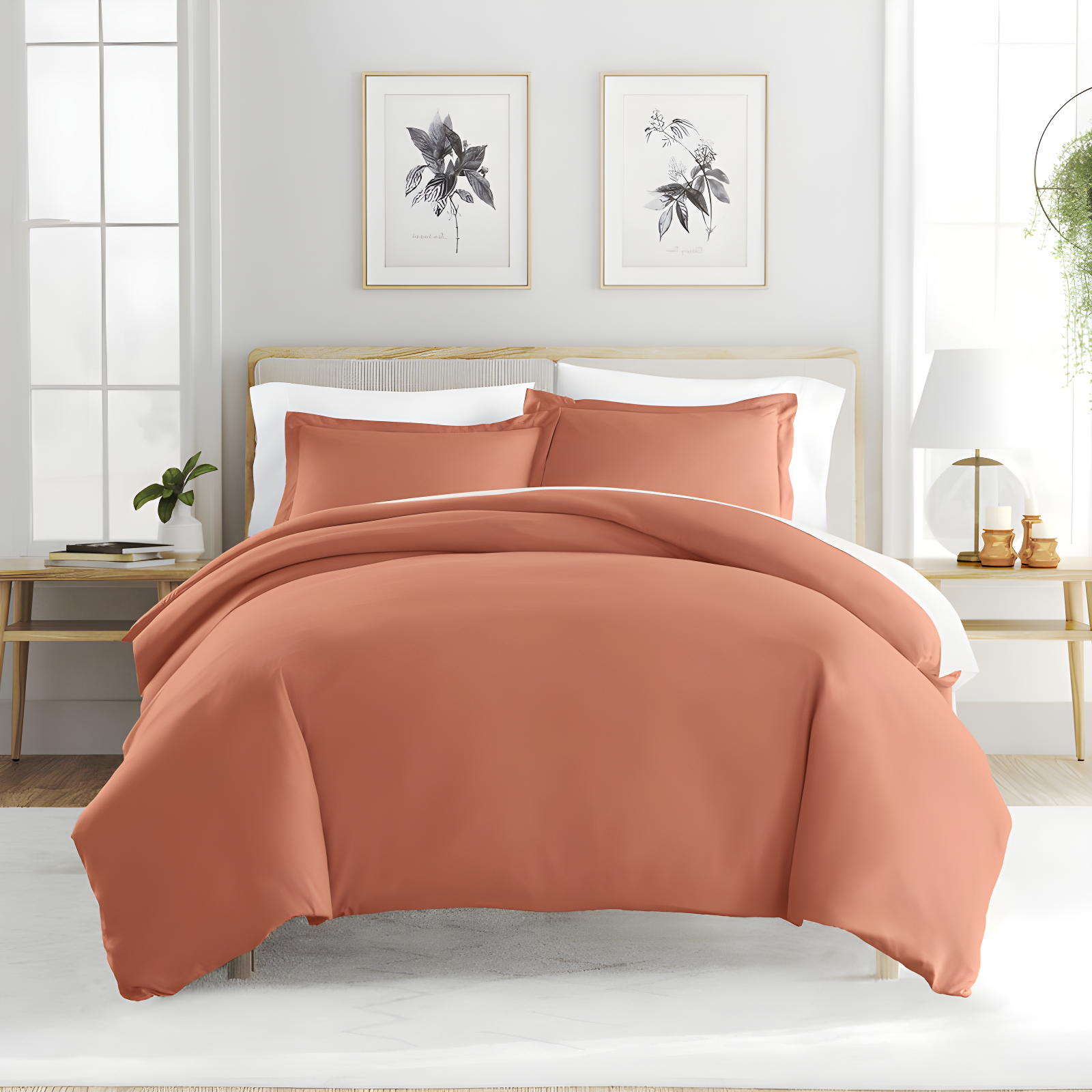 Duvet Cover Set Super Soft Microfiber Bedding in Solid Colors
