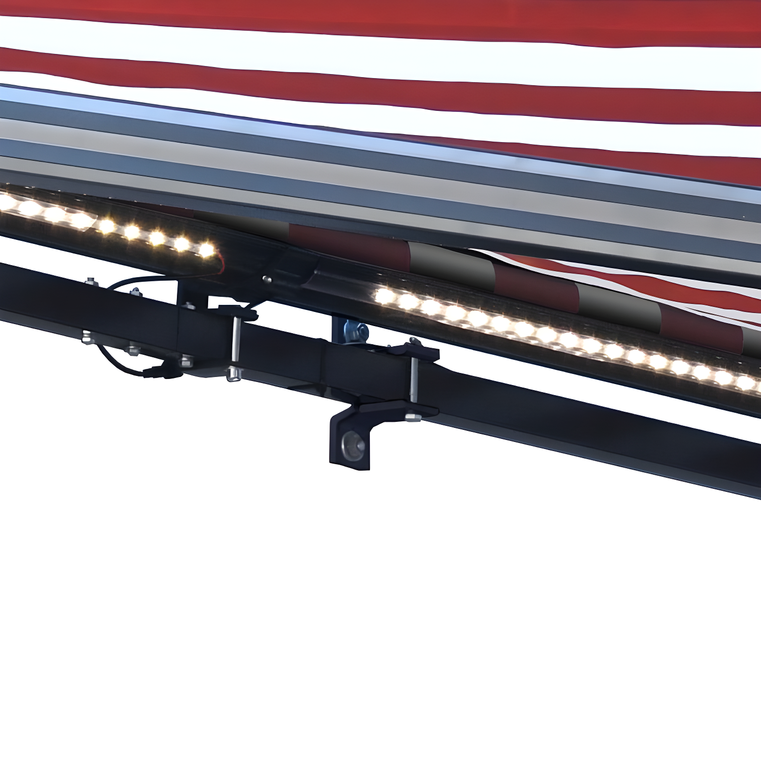 Semi-Cassette Patio Awning with LED Lights - Moroccan Collection