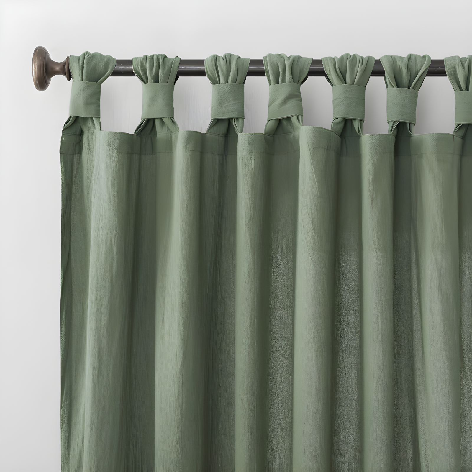 52"x84" Archaeo Light Filtering Washed Cotton Twist Tab Curtain Panel Moss Green: Transitional Window Decor