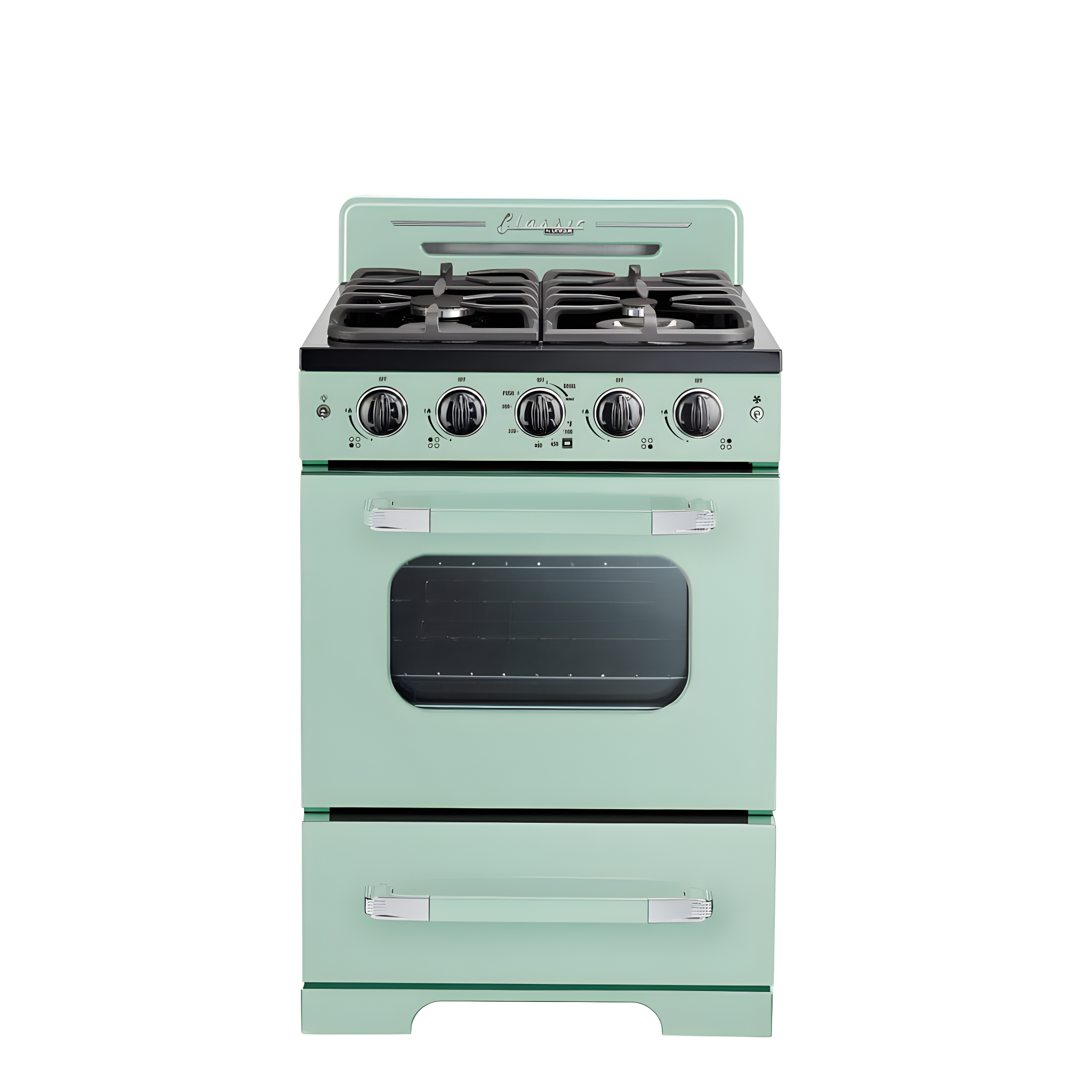 Unique Classic Retro 24" 2.9 cu/ft Freestanding Gas Range with Convection Oven and Sealed Burners