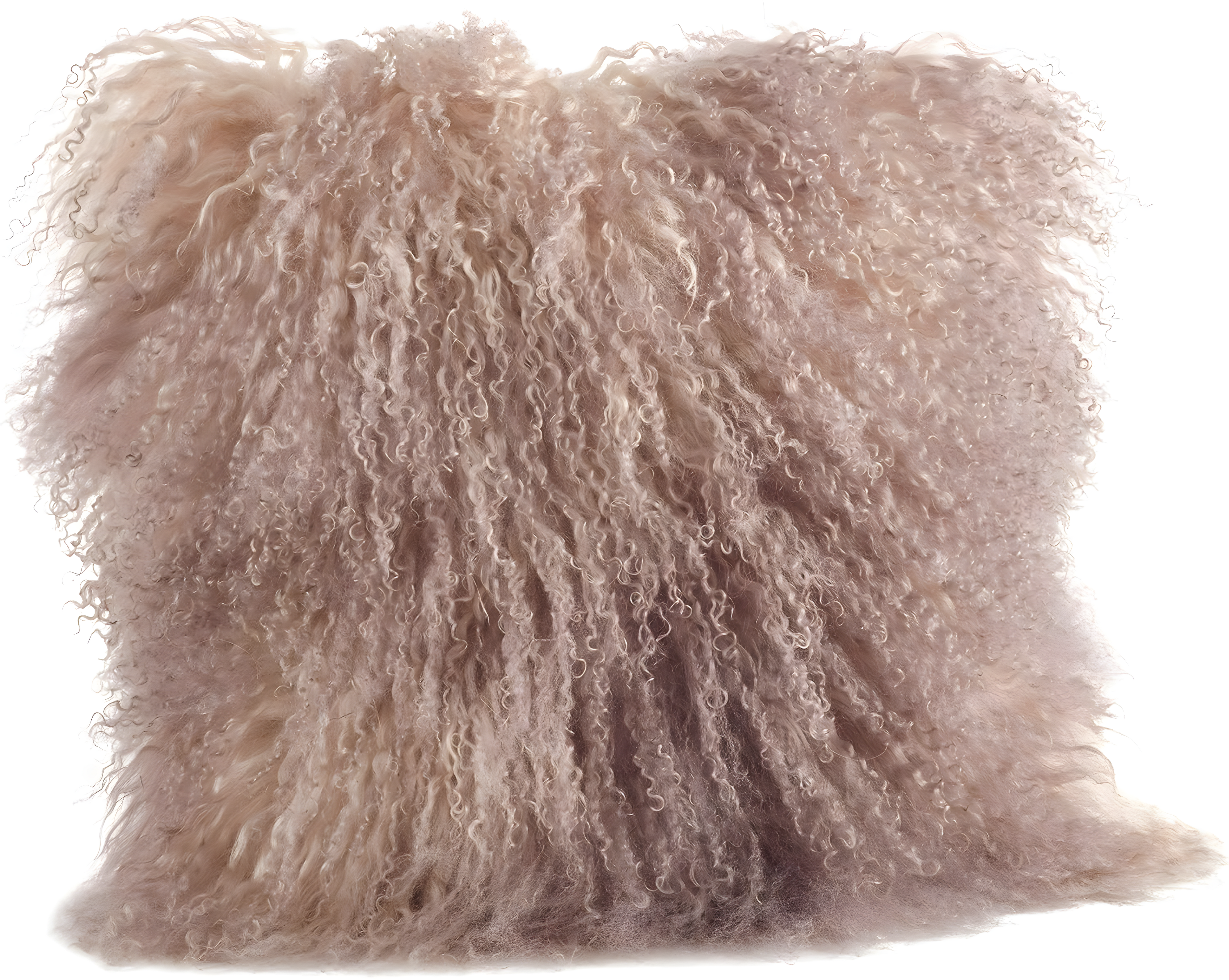 Saro Lifestyle 100% Wool Mongolian Lamb Fur Poly Filled Throw Pillow