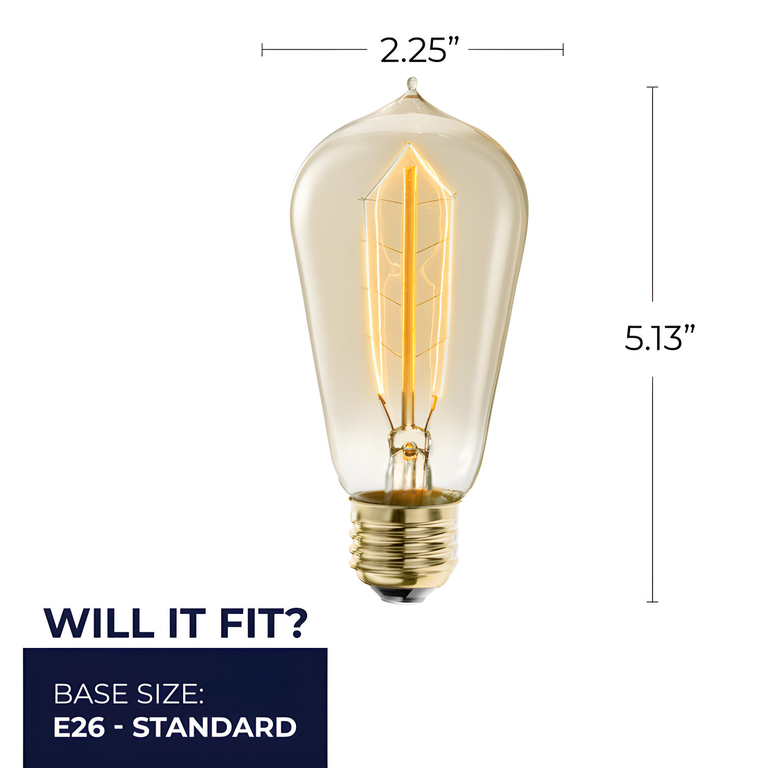 40 Watt Dimmable Amber ST18 Nostalgic Hairpin Incandescent Light Bulbs with Medium (E26) Base