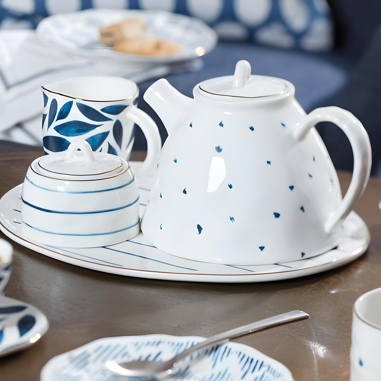 Lenox Blue Bay 32 -oz. Porcelain Teapot