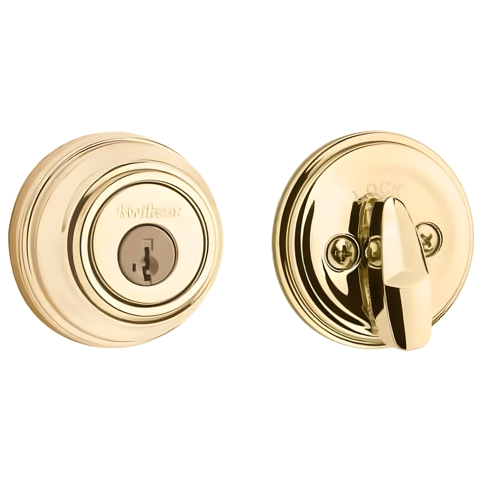 980 Deadbolt, Keyed One Side, featuring SmartKey Security™ in Polished Brass