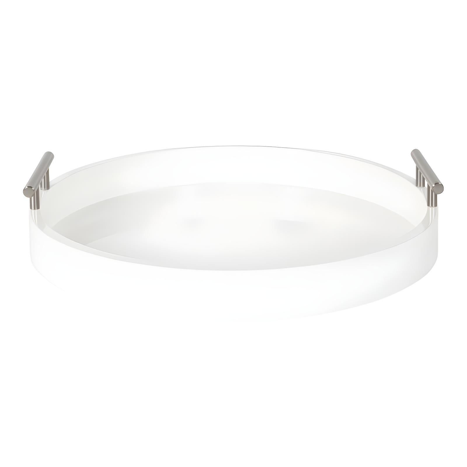 Kate and Laurel Lipton Tray, 15.5" Diameter, White and Silver
