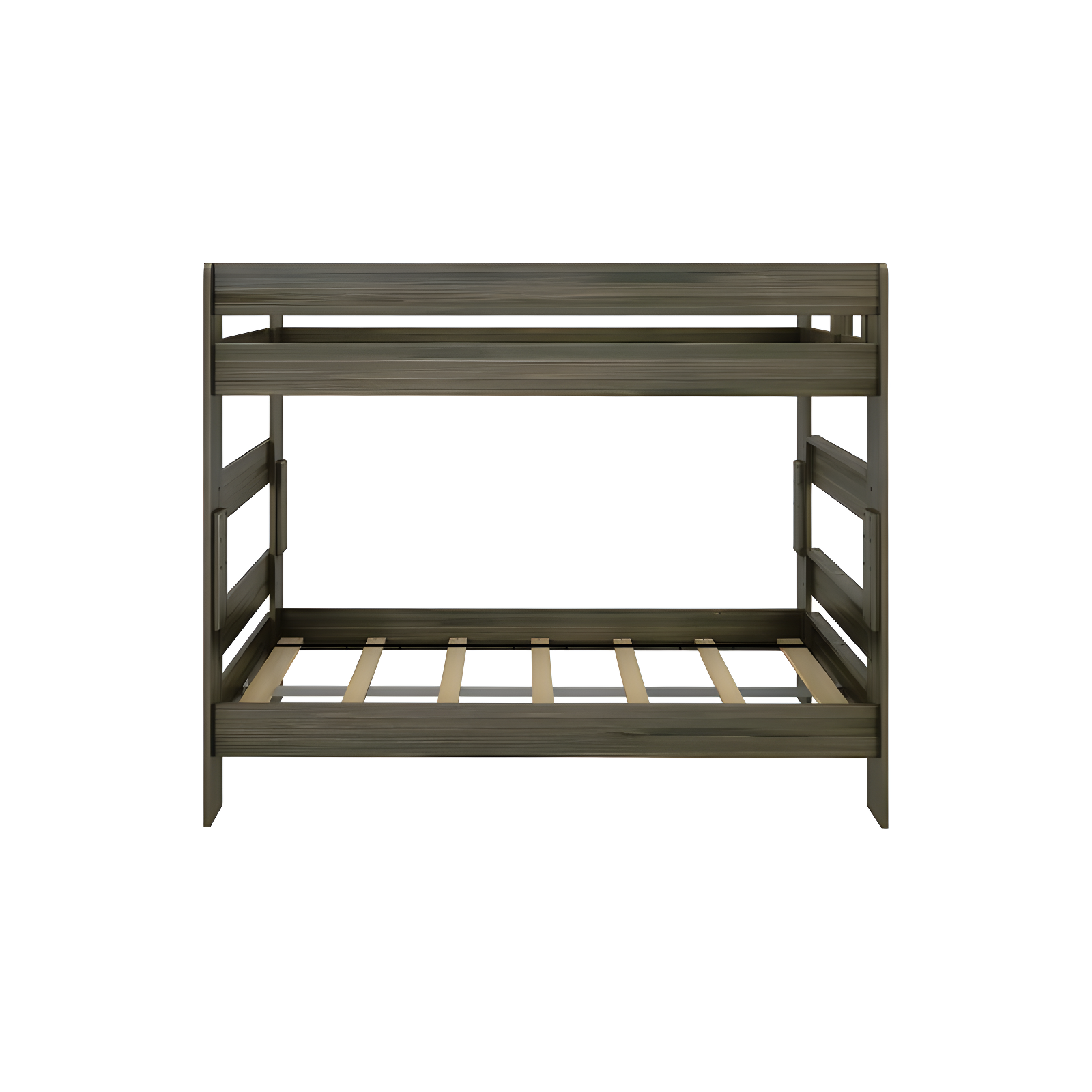 Max & Lily Twin over Twin Bunk Bed, Farmhouse Solid Wood Bunk Beds for Kids, Barnwood Brown