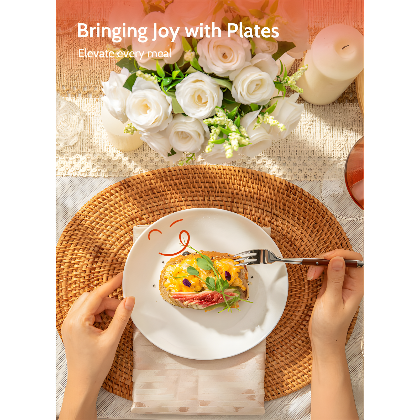 Hokku Designs 6 Inches Small Appetizer Plates Matte Porcelain, Elegant Mini Size Round Serving Plates For Dessert, Salad, Snacks, Set Of 6