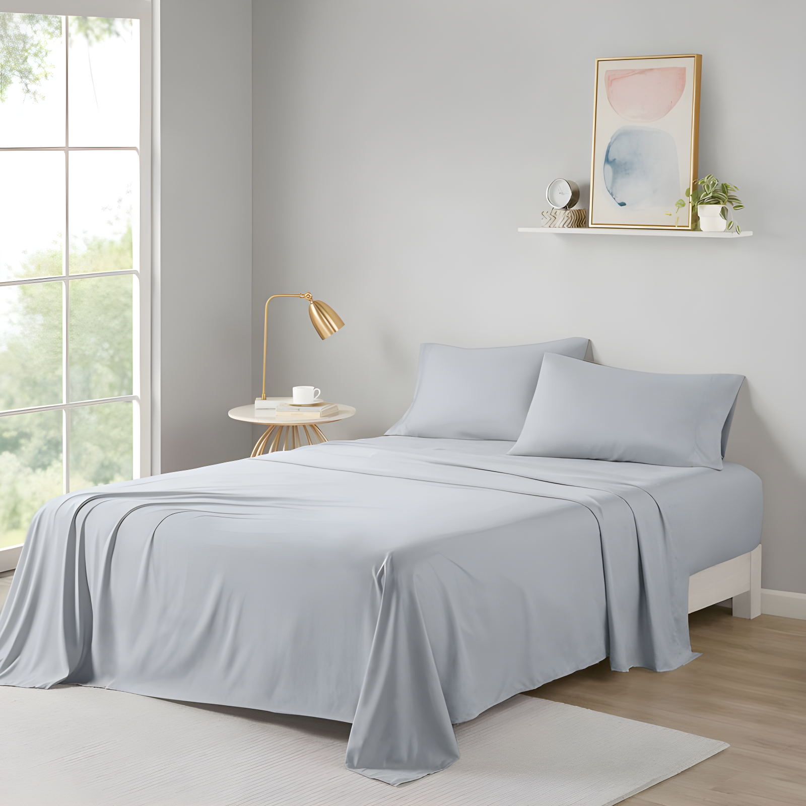 Twin Extra Long Microfiber All Season Soft Touch Sheet Set Gray