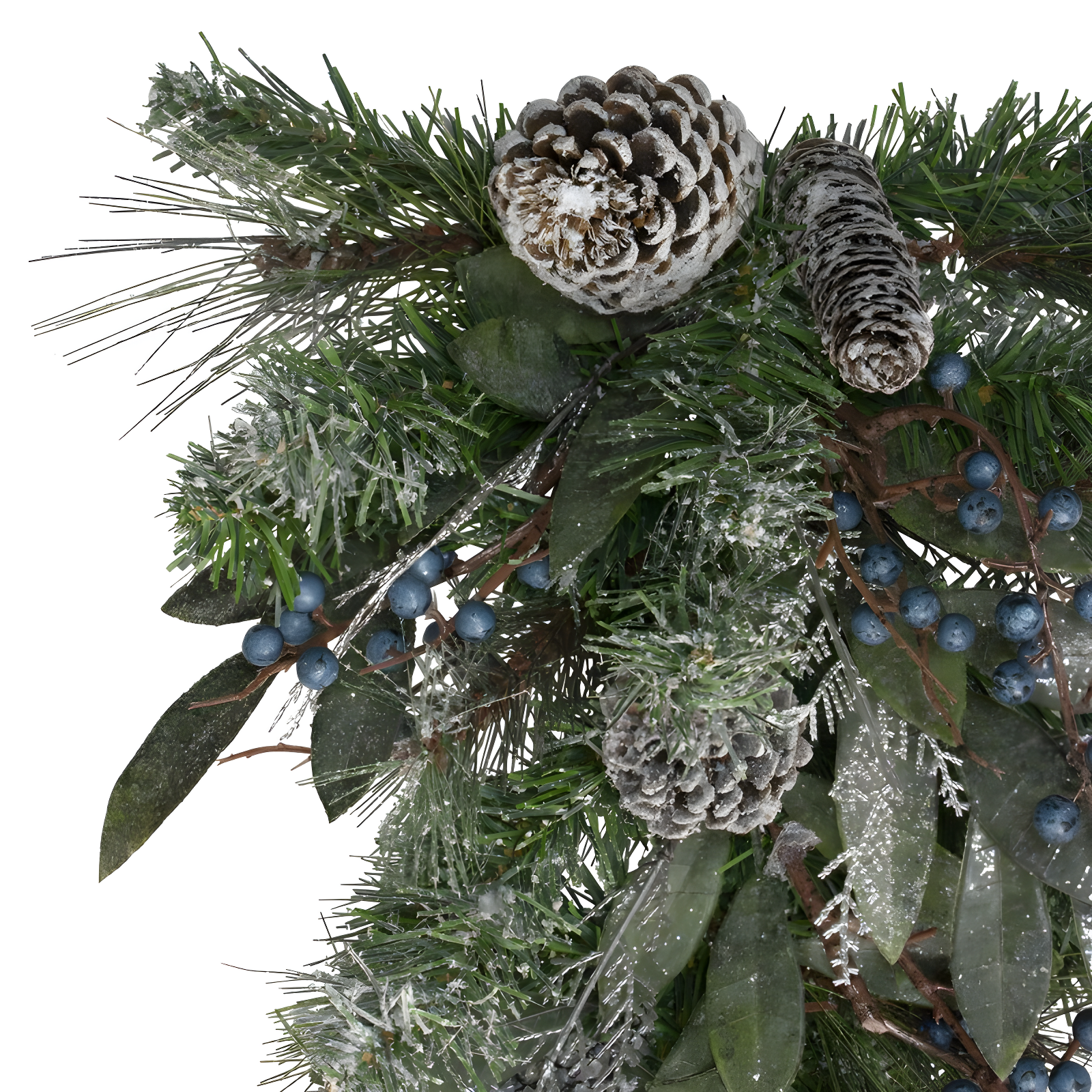 Northlight Seasonal 28" Mixed Pine and Blueberries Artificial Christmas Teardrop Swag - Unlit
