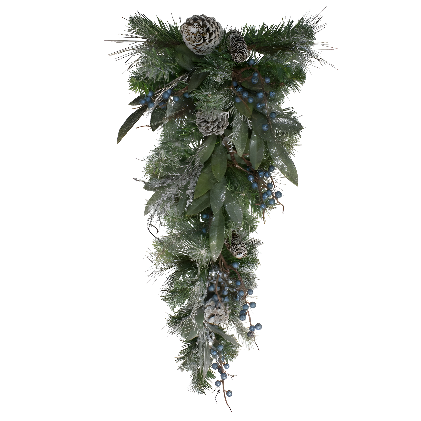 Northlight Seasonal 28" Mixed Pine and Blueberries Artificial Christmas Teardrop Swag - Unlit