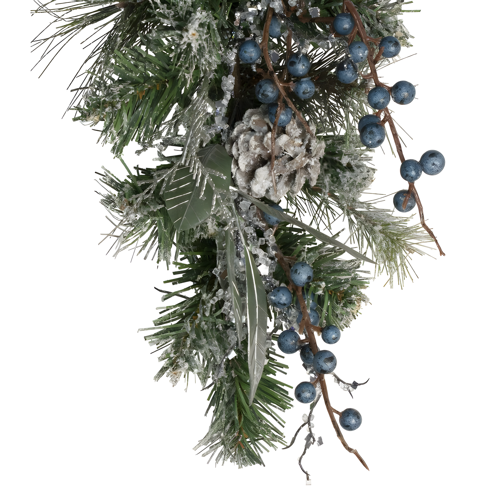 Northlight Seasonal 28" Mixed Pine and Blueberries Artificial Christmas Teardrop Swag - Unlit