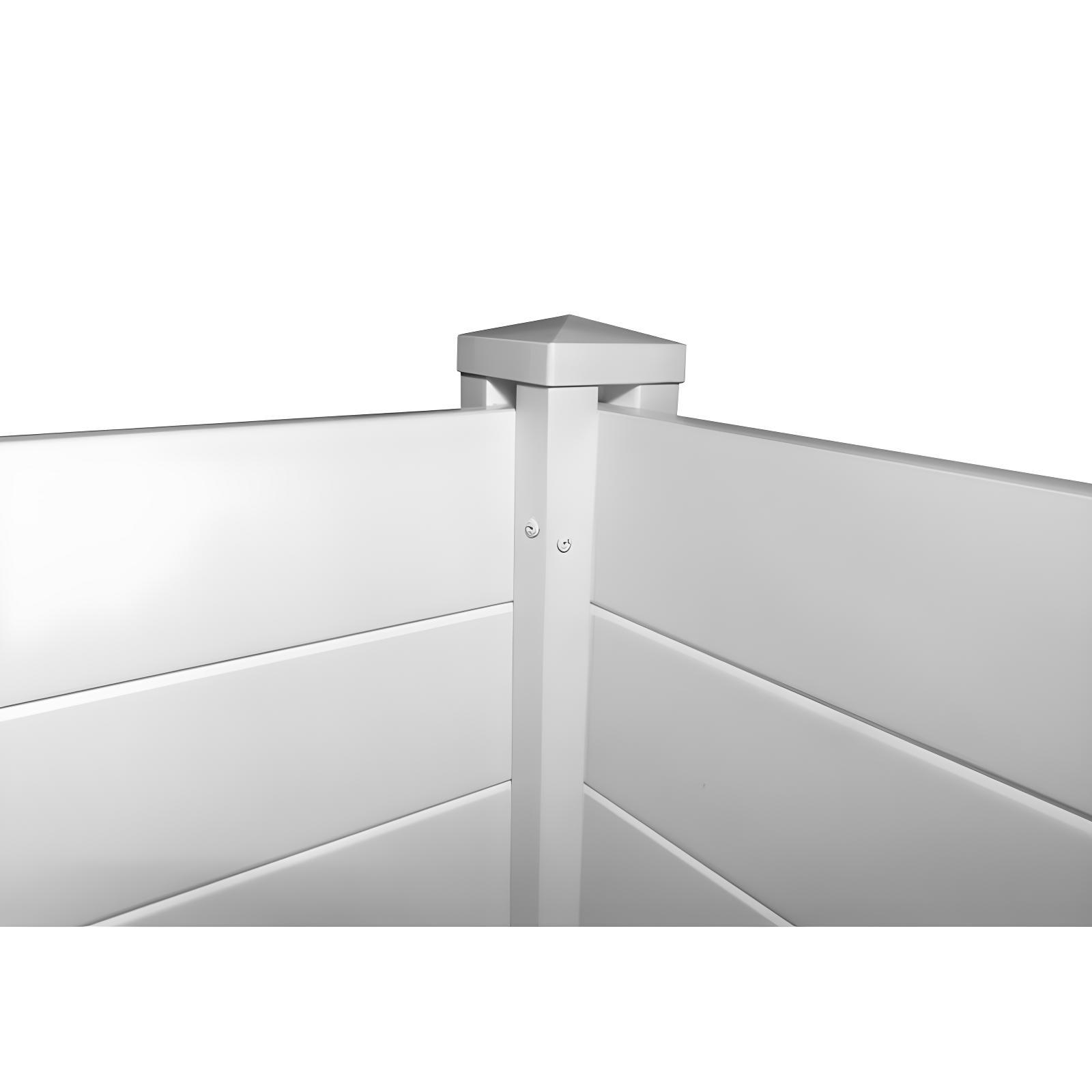 4ft H x 4ft W (2 Panels) No Dig Enclo Premium White Vinyl Privacy Screen, Outdoor Privacy Panels, Use As Air Conditioner Fence, Trash Can Enclosure, Pool Equipment Enclosure, ZP19014